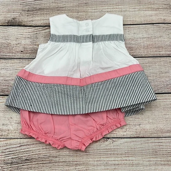 Gymboree Pink and White Top and Bloomer Set Sz 0-3 months NWTS - Picture 2 of 4